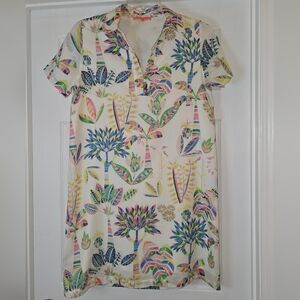 Vilagallo Multicolor Tropical Print Mini Dress